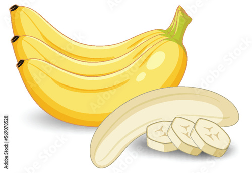 Isolated banana fruit cartoon