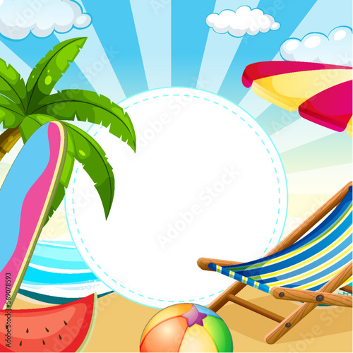 Summer beach background template