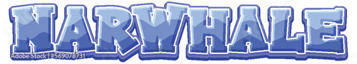 Narwhal animal text logo