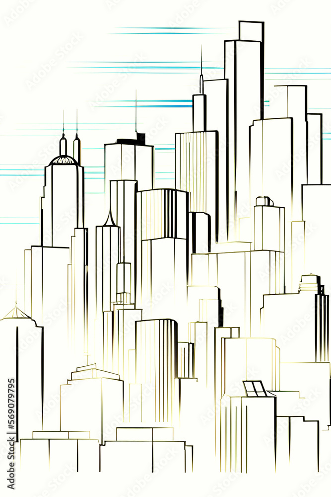 Obraz premium sketch of the architectural ensemble. created with artificial intelligence