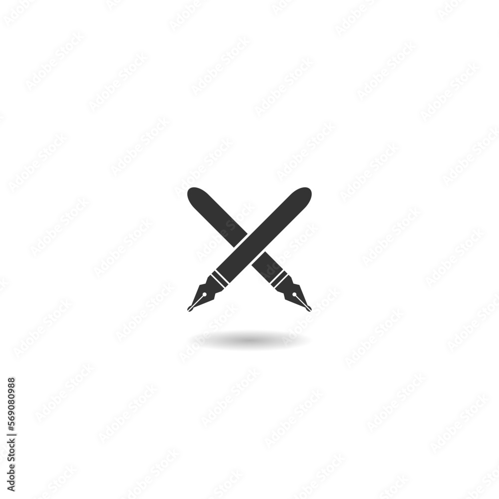Fountain pen icon with shadow