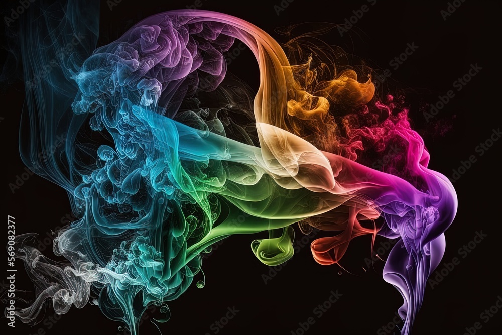 Generative AI a colorful smoke cloud is shown in this image, it looks ...
