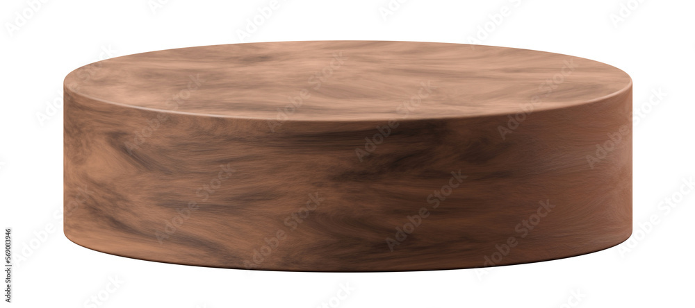 Empty wood podium product display isolated on 3d png background with abstract texture minimal wooden cosmetic platform stand or blank natural pedestal presentation show stage luxury showcase concept.