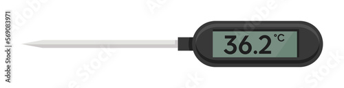 Thermometer with screen, electronic device vector