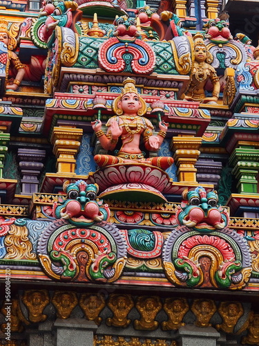 The Colorful Hindu Temple in Bangkok , Thailand, 5th February 2023. © jatuphot