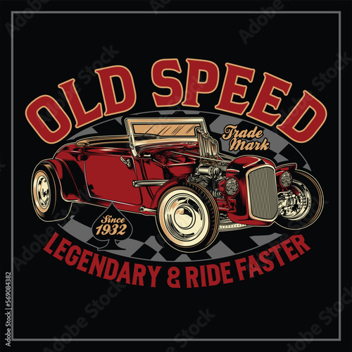Old Speed Hotrod illustrator