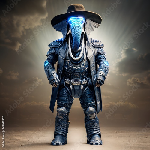 Anthropomorphic cyborg elep...