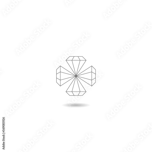 Diamond logo icon with shadow