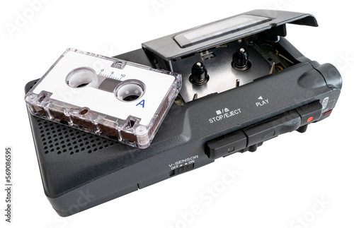 Photos Dictaphone microcassette vintage sur fond transparent