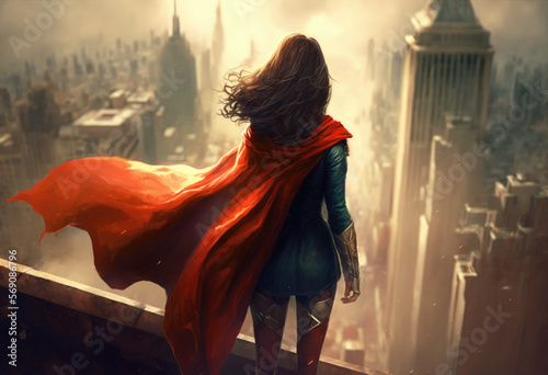 Woman in a superhero costume photo