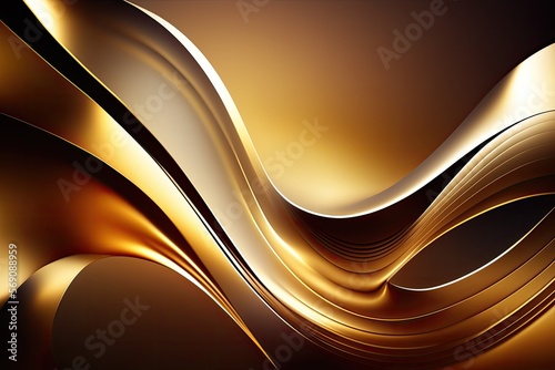 abstract golden gradient background with waves