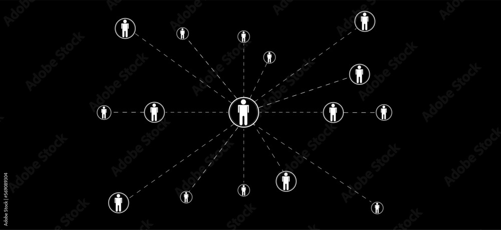 2d illustration Business Network concept 2d illustration Business Network concept