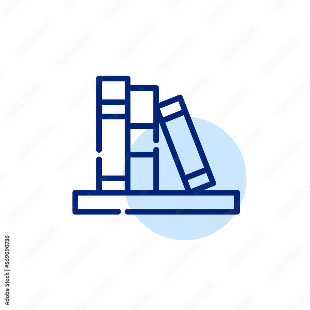Books on a bookshelf. Pixel perfect, editable stroke line icon Books on a bookshelf. Pixel perfect, editable stroke line icon