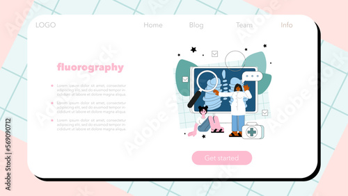 Radiology web banner or landing page. Idea of health care and disease