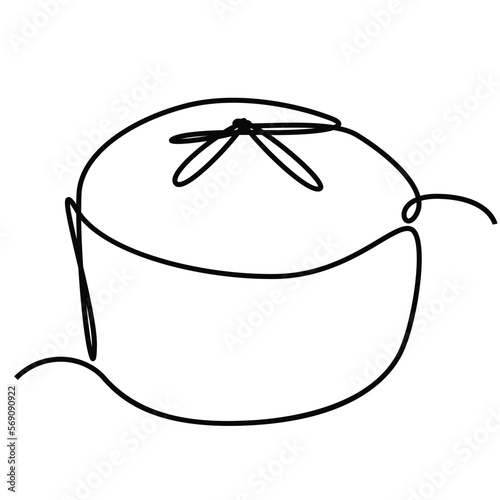 Single continuous line drawing of stylized sweet fresh bake bakery pastry in minimal continuous one line Modern one line draw design vector illustration for cafe or food delivery service