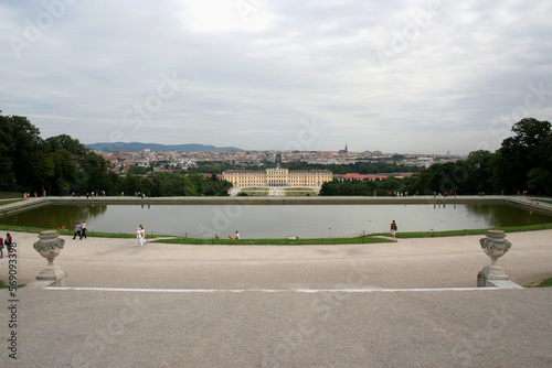 Schonbrunn Palace seen from gloriette, Vienna, Austria photo