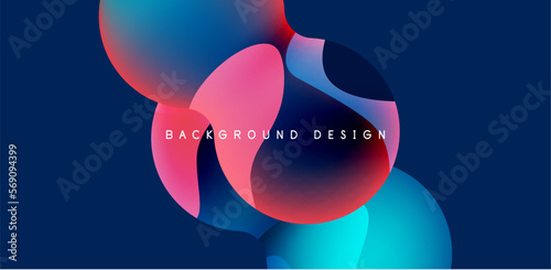 Bright abstract background glossy shiny circle and sphere composition. Minimalist geometric vector Illustration For Wallpaper, Banner, Background, Card