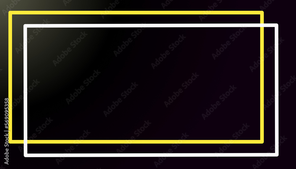Black abstract background with yellow and white frame Black abstract background with yellow and white frame