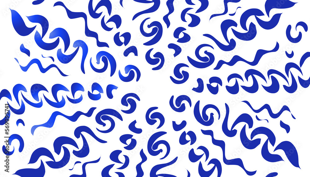 Abstract background with random doodles in blue