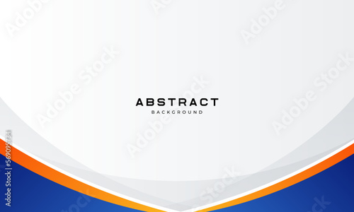 minimal blue and orange background. dynamic gradient curve composition for business concept. vector illustration