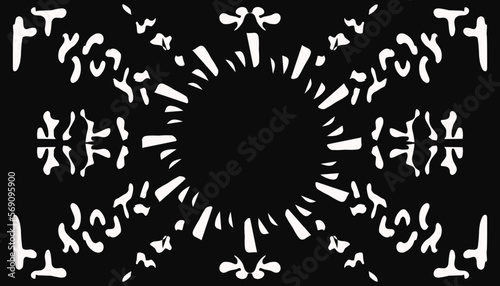 Abstract illustration background with tribal mantras and tattoos. Perfect for posters, website wallpapers and more.