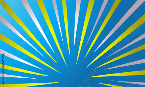 Blue gradient color comic illustration background with white and yellow stripes. Perfect for wallpapers  banners  website backgrounds and more.