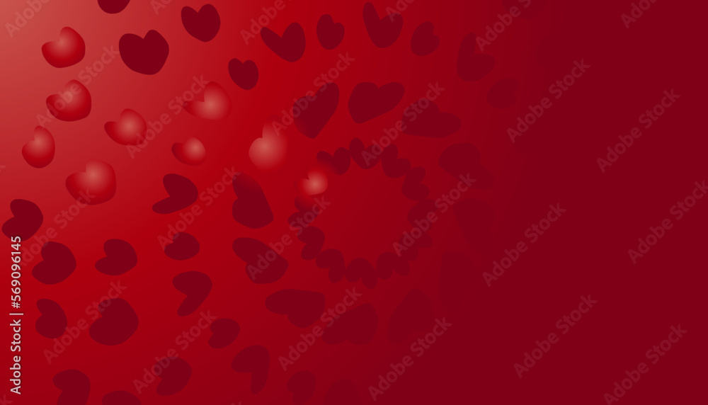 Abstract red gradient illustration background with lots of love images. Perfect for wallpapers, banners, website backgrounds and more.