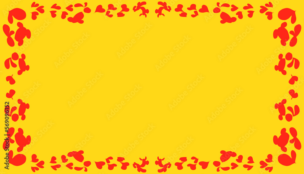 Obraz premium Yellow abstract background with red abstract frame. Perfect for wallpapers, website backgrounds, posters, banners