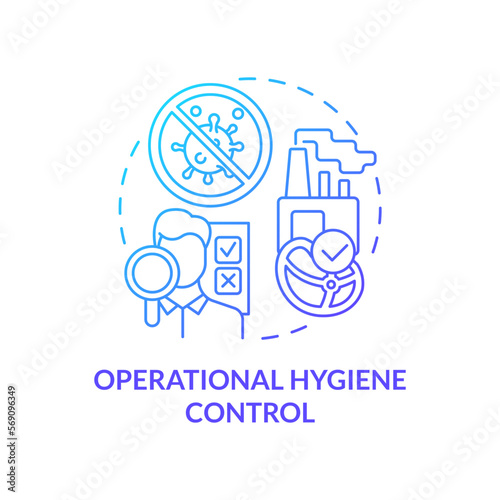 Operational hygiene control blue gradient concept icon. Sterile manufacturing. Planning approach to HACCP abstract idea thin line illustration. Isolated outline drawing. Myriad Pro-Bold font used