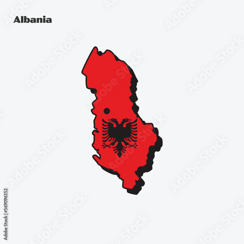 Albania Map Flag Infographic