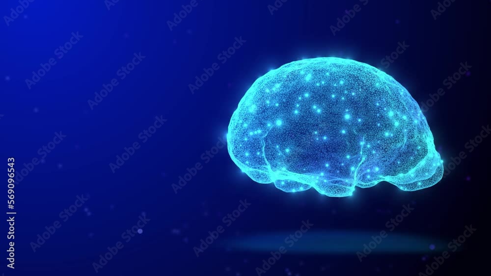 Concept of Big Data and Deep Learning Modern Technology. Futuristic Cyber Technology Innovations. AI Artificial intelligence digital brain animation.