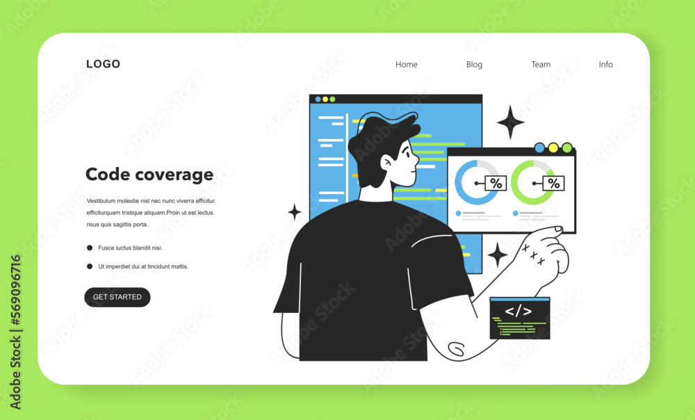 Software testing and debugging web banner or landing page. IT specialist Software testing and debugging web banner or landing page. IT specialist