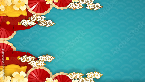 Canvas Print Happy chinese new year for space for message Isolated in background