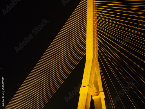 Poster BANGKOK - High Resolution of Rama VIII Bridge Cable : Night scene of  the Steel bridge pylon during the night in Bangkok, Thailand, under dark  night sky, on February 5, 2023. - Nikkel-Art.fr