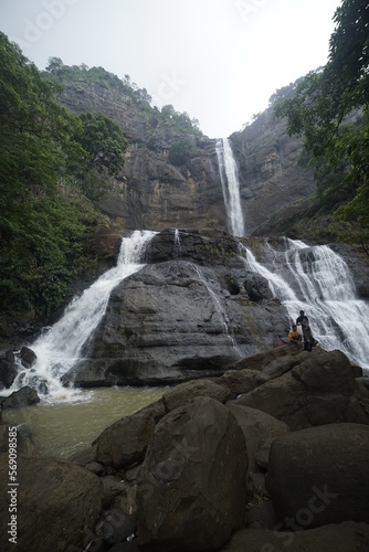 curug cikanteh  cikanteh waterfall  One Of beautiful waterfalls at Ciletuh Geopark  Sukabumi  West Java Indonesia