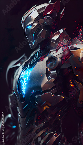 cyborg warrior in futuristic armor © Steeve