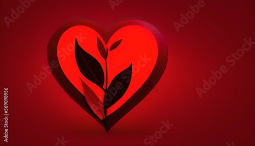 tree and leaves heart shape...