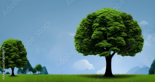 tree on background  eco and growth concept  illustration  Generative  AI