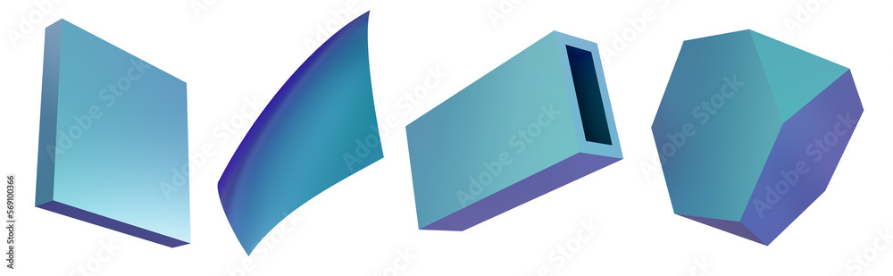 Set of 3d geometric shapes, on transparent background. Metallic holographic color. Trendy and futuristic design elements. Iridescent objects. 3D rendering. Set of 3d geometric shapes, on transparent background. Metallic holographic color. Trendy and futuristic design elements. Iridescent objects. 3D rendering.