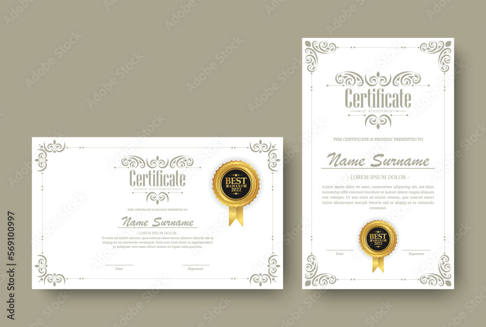 Certificate diploma currency border - obrazy, fototapety, plakaty 