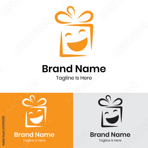  Happy gift shop logo design 