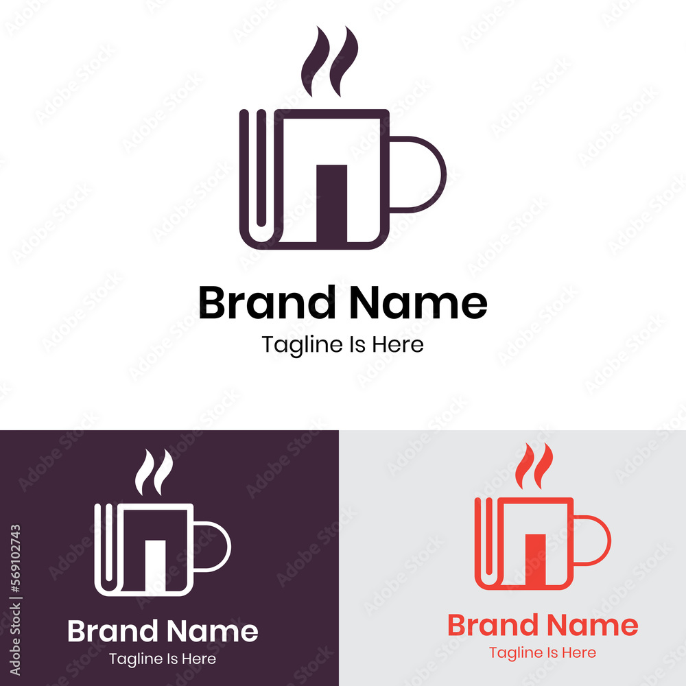 Notebook with coffee logo design Notebook with coffee logo design