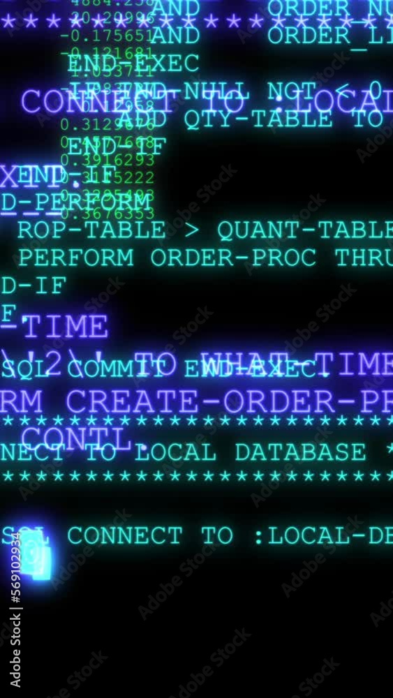 vertical video 4K animation - Hacker code running down a computer ...