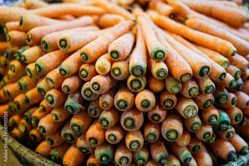 carrot raw material for vegetable soup in traditional markets photo