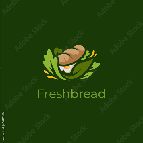playful sandwich and salad logo design