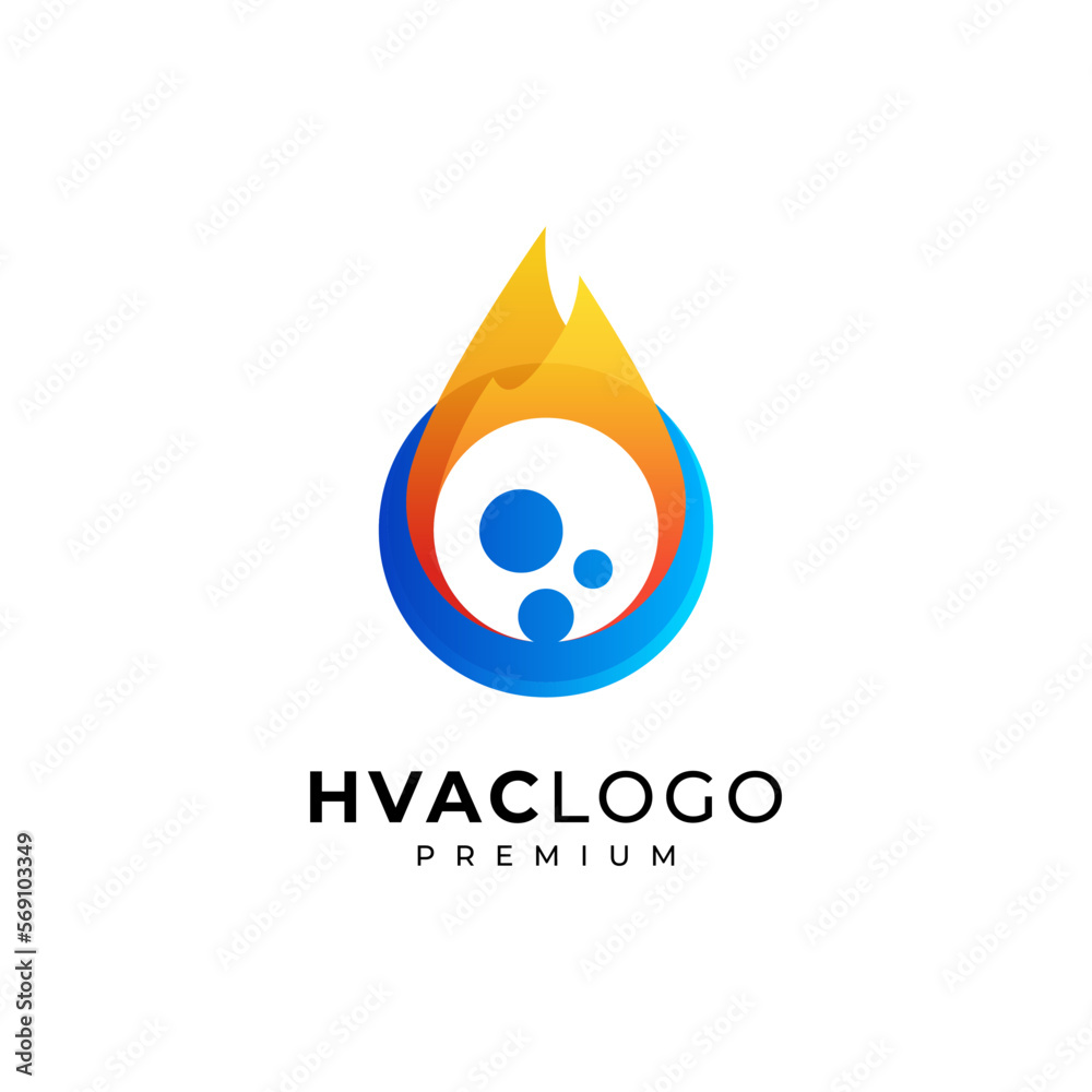 playful and gradient hvac logo design playful and gradient hvac logo design