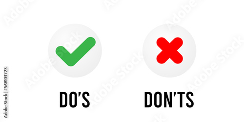 Do and Don't box icons illustration