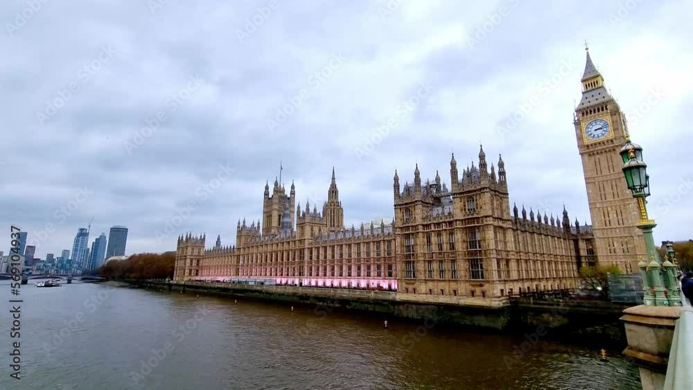 Westminster and Big Ben in London. View of Popular landmark of UK. Westminster and Big Ben in London. View of Popular landmark of UK.