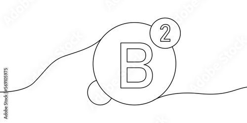 Vitamin B2 continuous line drawing icon.