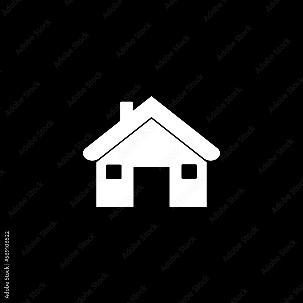  Home icon isolated on black background. 